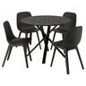 NORRMJÖLE / ODGER table and 4 chairs, marble effect black/anthracite, 105 cm