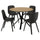 NORRMJÖLE / ODGER table and 4 chairs, oak effect black/anthracite, 105 cm