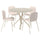 NORRMJÖLE / SKÅLSTA table and 4 chairs, marble effect beige/tubular metal/light grey-beige Knäbäck beige, 105 cm