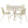 NORRMJÖLE / SKÅLSTA table and 4 chairs, marble effect beige/tubular metal/light grey-beige plastic beige, 105 cm