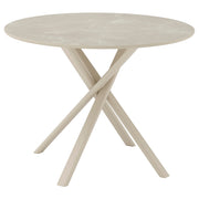 NORRMJÖLE table, beige marble effect/beige, 105 cm
