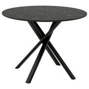 NORRMJÖLE table, black marble effect/black, 105 cm