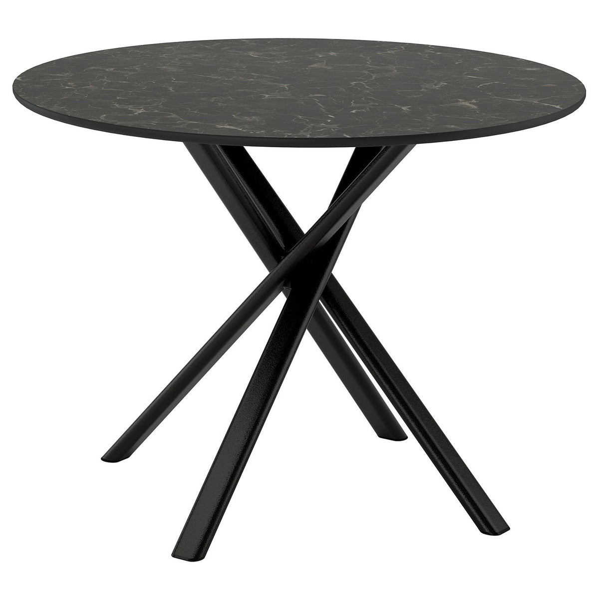 NORRMJÖLE table, black marble effect/black, 105 cm