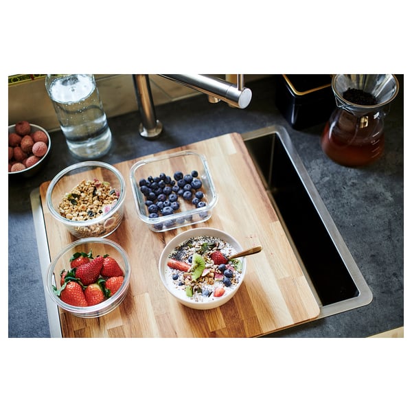 NORRSJÖN chopping board, oak, 44x42 cm