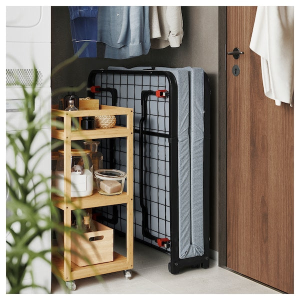 NORRUDDEN guest bed, black, 80x193 cm