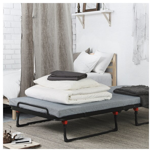 NORRUDDEN guest bed, black, 80x193 cm