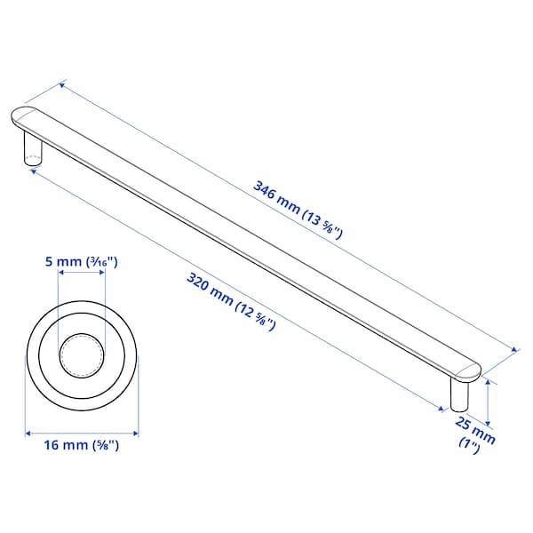 Ikea NYDALA - Handle, black, 346 mm