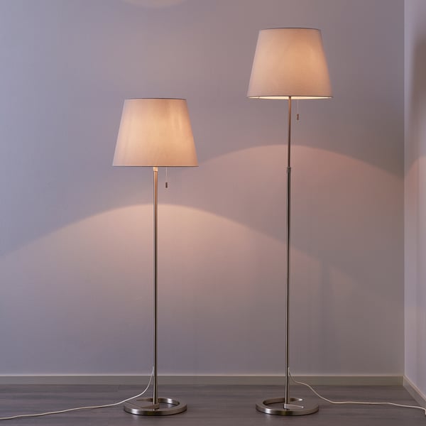 NYFORS floor lamp, nickel-plated white, 38 cm