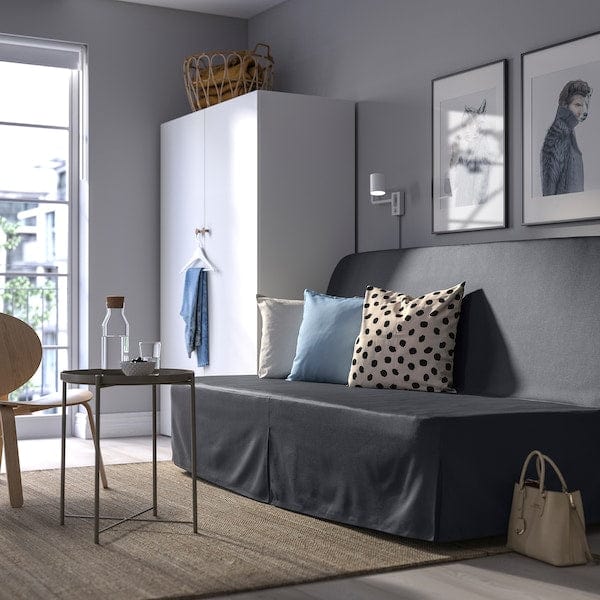 Ikea NYHAMN - 3-seater sofa bed, with Naggen/dark gray spring mattress