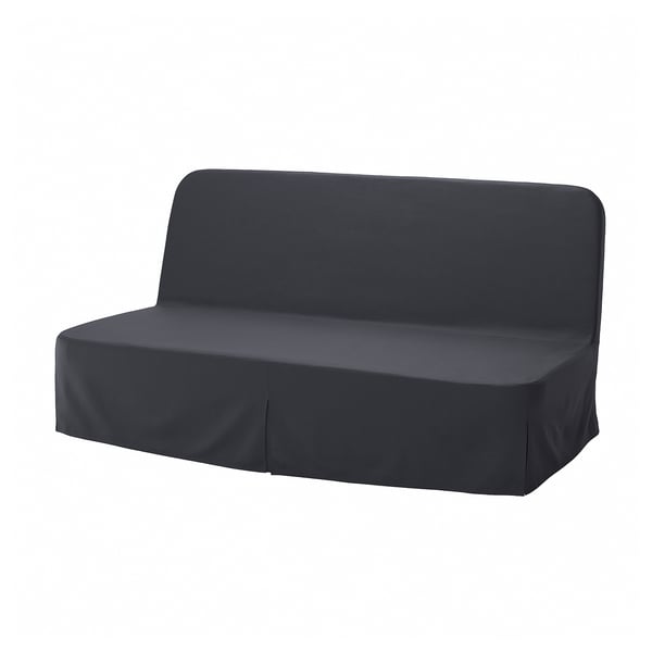 NYHAMN 3-seat sofa-bed, with foam mattress Naggen/dark grey, 200x140 cm