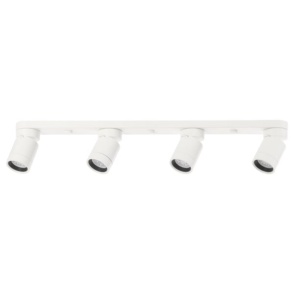 NYMÅNE ceiling spotlight with 4 spots, white, 73x7 cm