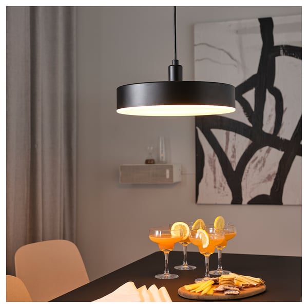 NYMÅNE LED pendant lamp wireless dimmable white spectrum/anthracite 38 cm , 38 cm