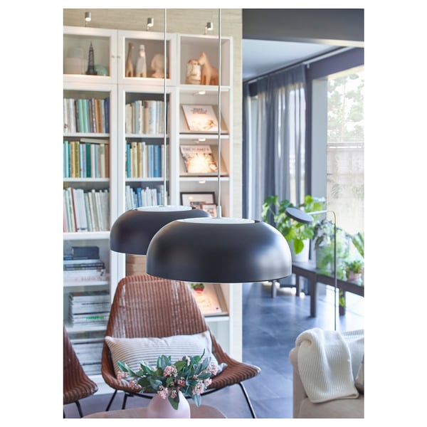 NYMÅNE pendant lamp, anthracite, 40 cm