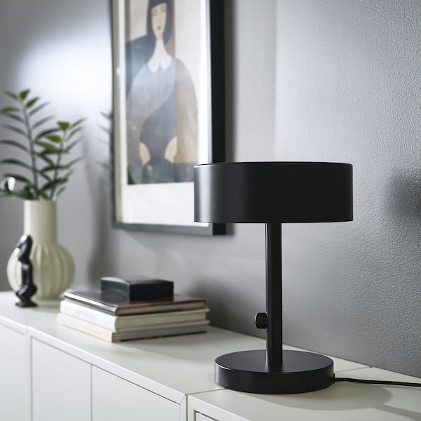 NYMÅNE table lamp, anthracite, 33 cm