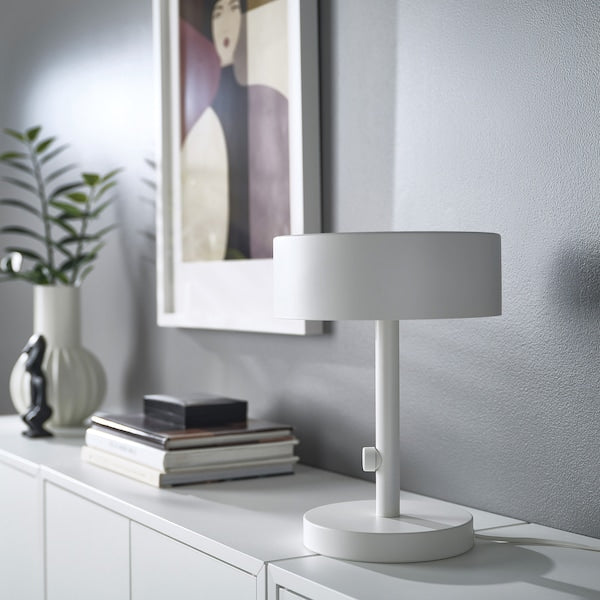 NYMÅNE table lamp, white, 33 cm