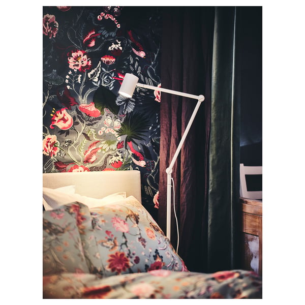 NYMÅNE floor/reading lamp, white, 7 cm