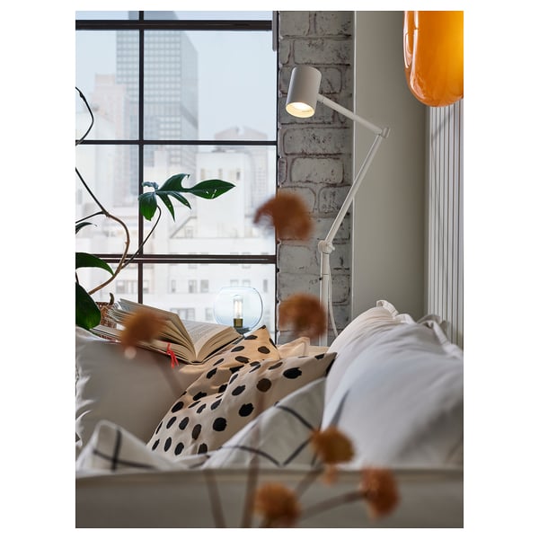 NYMÅNE floor/reading lamp, white, 7 cm