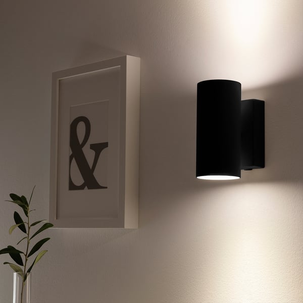 NYMÅNE wall up/downlighter, wired-in, anthracite, 7 cm