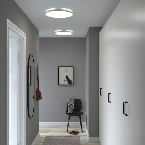 NYMÅNE LED ceiling lamp, white, 45 cm