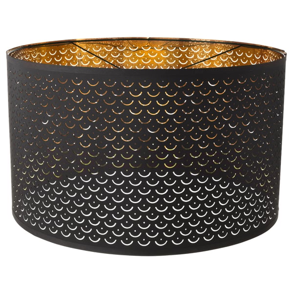 NYMÖ lamp shade, black/brass-colour, 59 cm