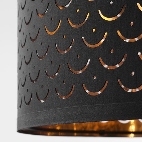 NYMÖ lamp shade, black/brass-colour, 59 cm