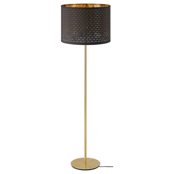NYMÖ / SKAFTET floor lamp, black brass/brass, 29 cm