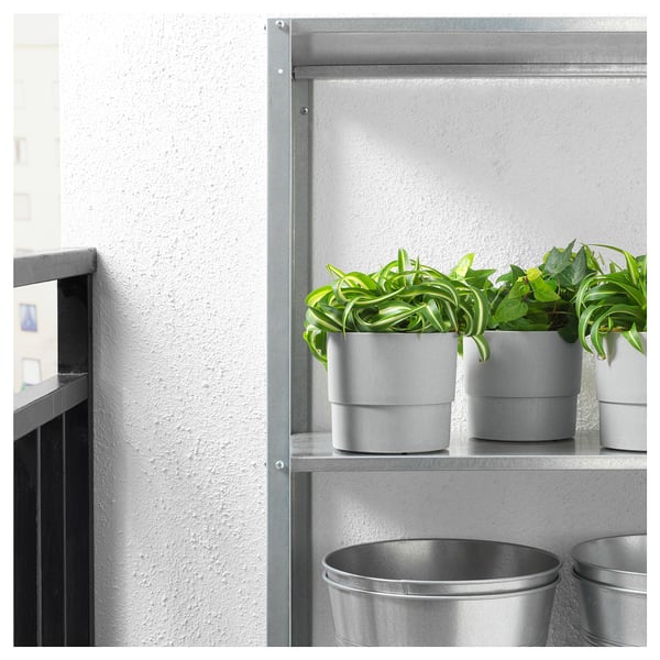 NYPON plant pot, in/outdoor grey, 12 cm
