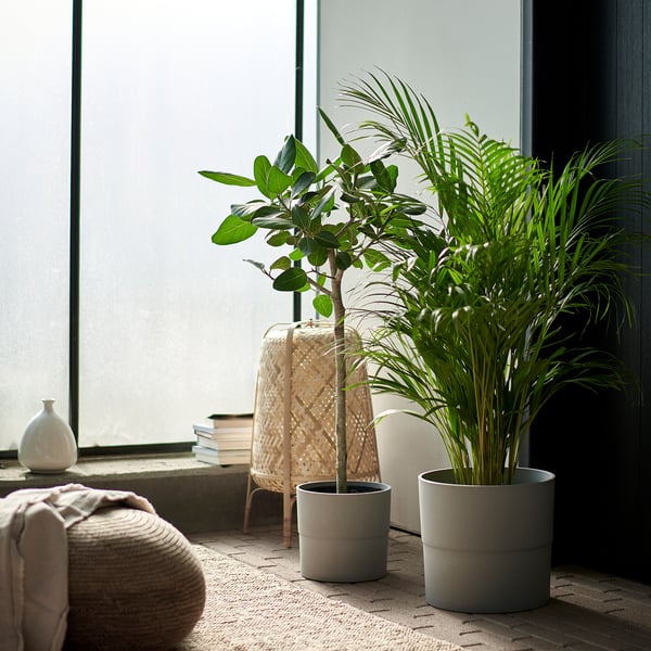 NYPON plant pot, in/outdoor grey, 24 cm