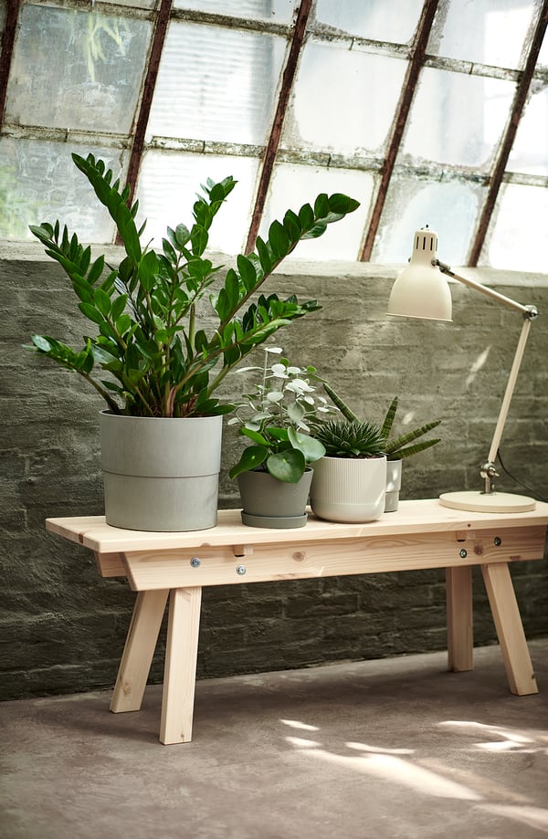 NYPON plant pot, in/outdoor grey, 24 cm