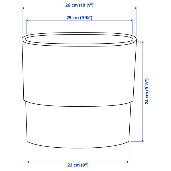 NYPON plant pot, in/outdoor grey, 24 cm