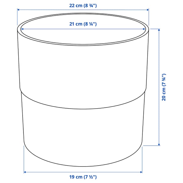NYPON plant pot, in/outdoor grey, 19 cm