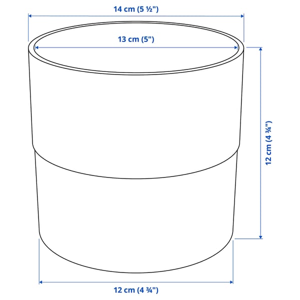 NYPON plant pot, in/outdoor grey, 12 cm