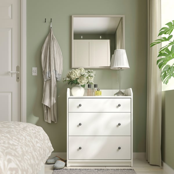 NYPONBUSKE mirror, gray-beige, 65x65 cm