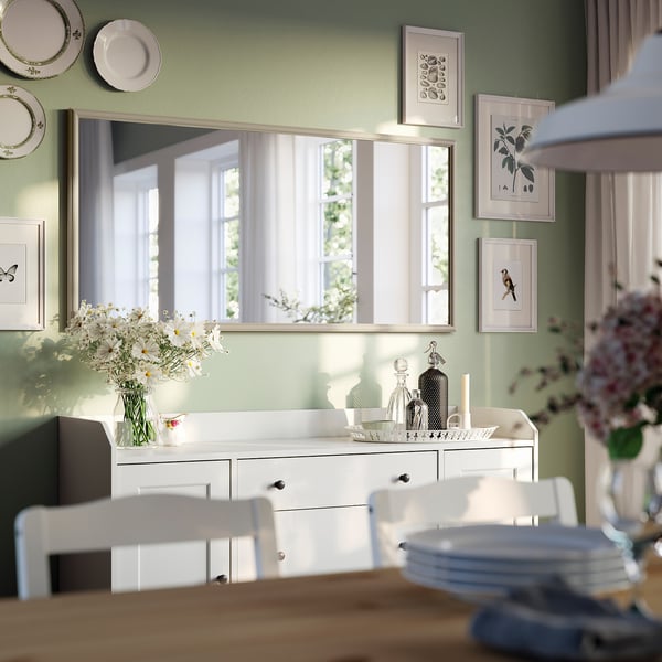 NYPONBUSKE mirror, gray-beige, 65x135 cm