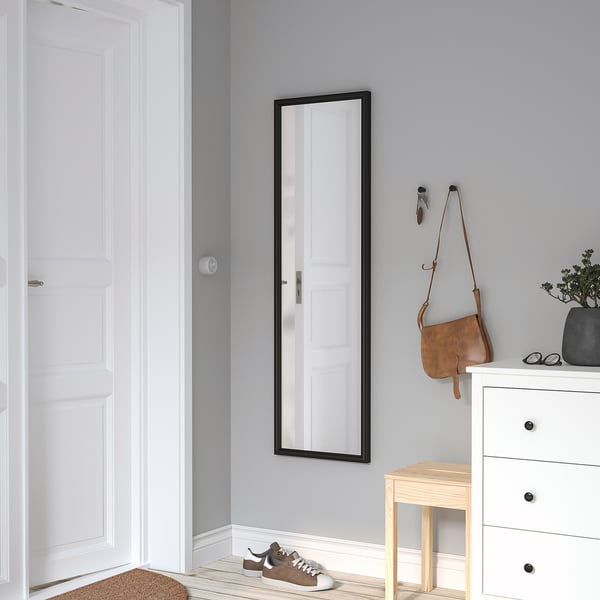 NYPONBUSKE mirror, black, 40x135 cm