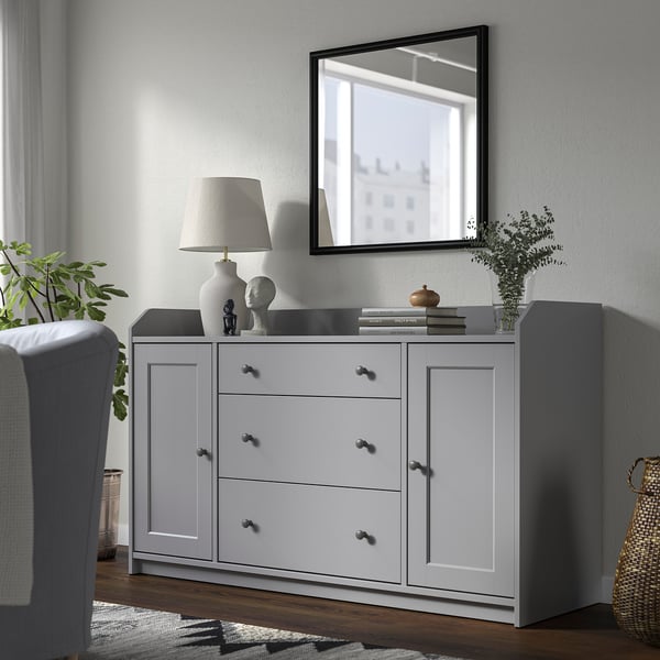 NYPONBUSKE mirror, black, 65x65 cm