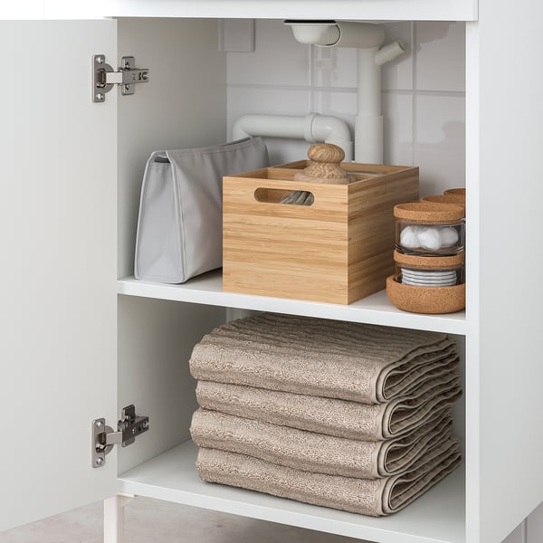 NYSJÖN / BJÖRKÅN wash-stnd w door/wash-basin/tap, white, 54x40x98 cm