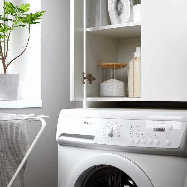NYSJÖN storage combination for laundry, white, 105x32x190 cm