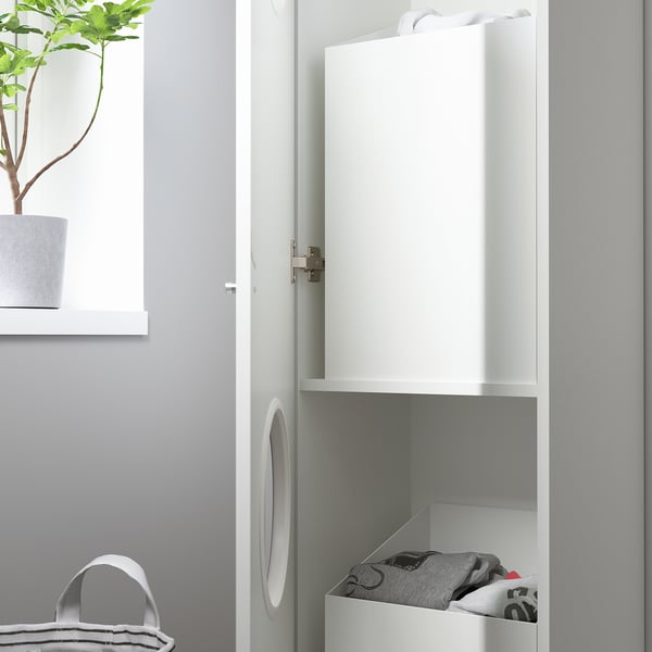 NYSJÖN laundry cabinet, white, 40x190 cm