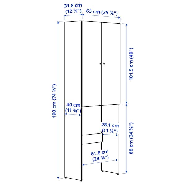 Ikea NYSJÖN - Cabinet for washing machine, white, 65x190 cm