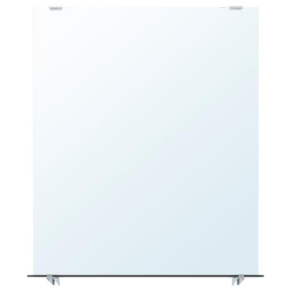 NYSJÖN - Mirror with shelf, white, 50x60 cm