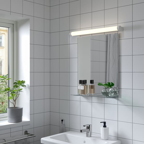 NYSJÖN mirror with shelf, white, 50x60 cm