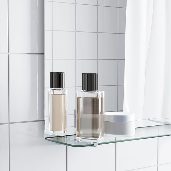 NYSJÖN mirror with shelf, white, 50x60 cm