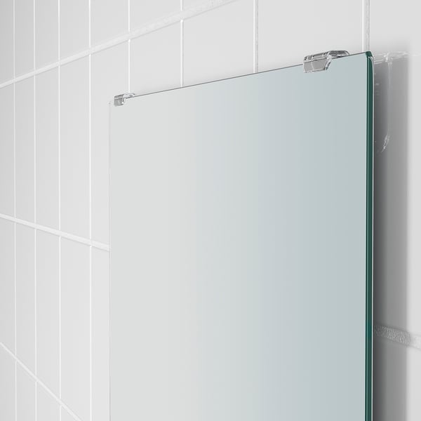 NYSJÖN - Mirror with shelf, white, 50x60 cm