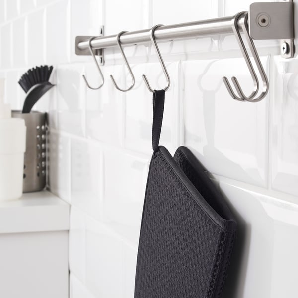 NYSKÖLJD dish drying mat, dark grey, 44x36 cm