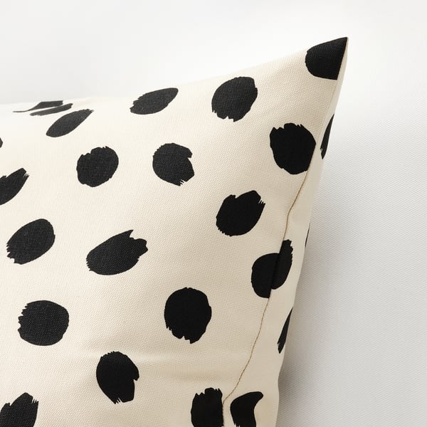 ODDNY cushion cover, off-white/dot pattern black, 50x50 cm