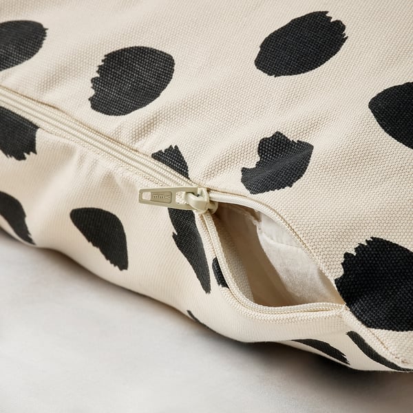ODDNY cushion cover, off-white/dot pattern black, 50x50 cm