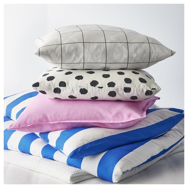 ODDNY cushion cover, off-white/dot pattern black, 50x50 cm