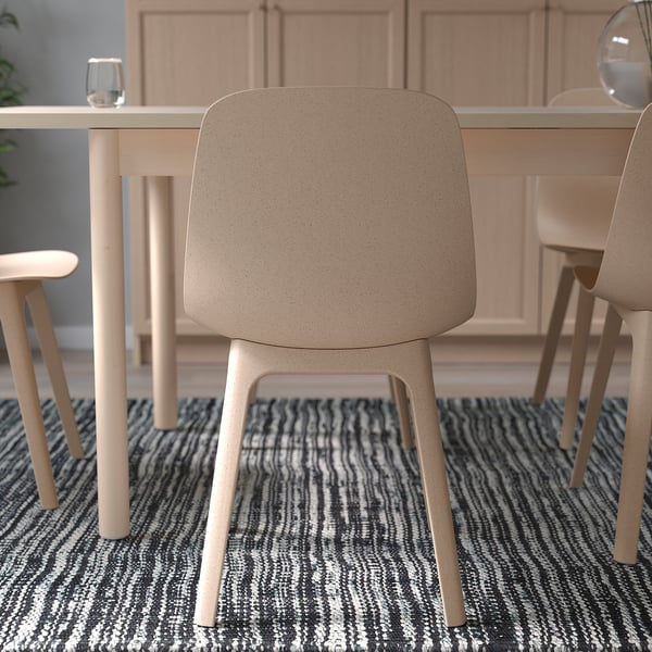 ODGER chair, white/beige, 45x81x51 cm
