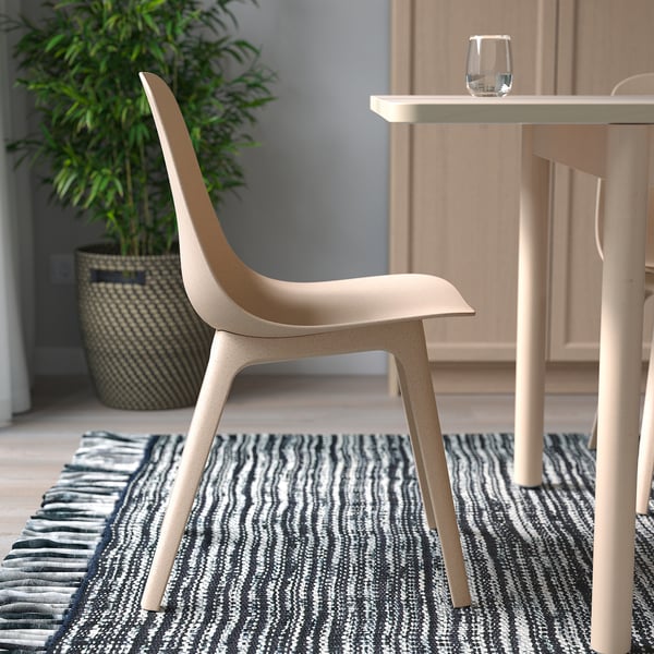 ODGER chair, white/beige, 45x81x51 cm